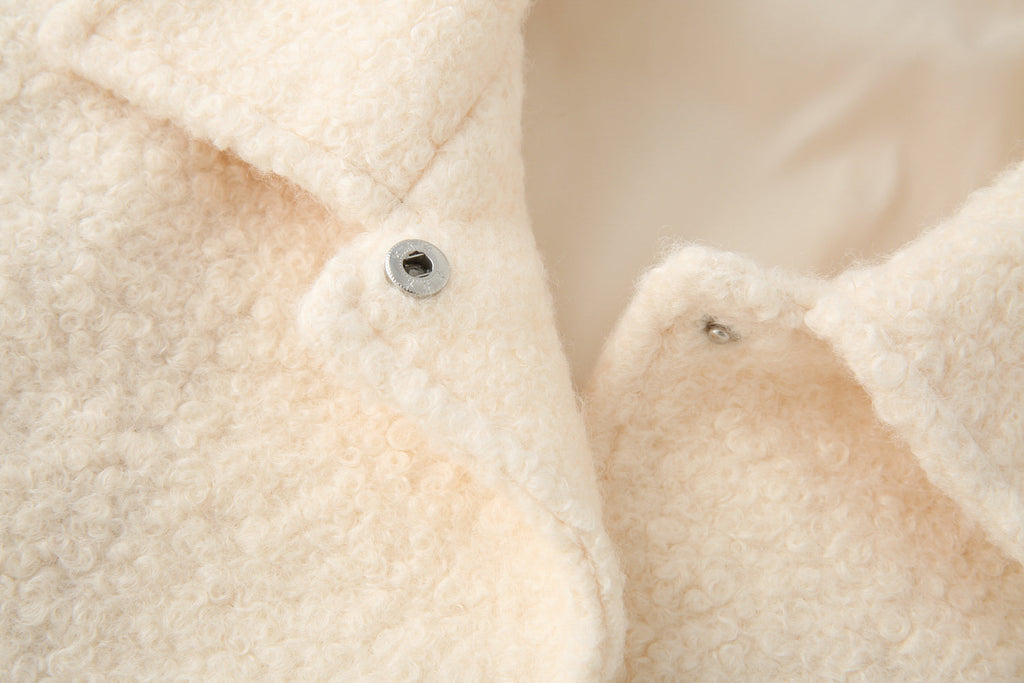 Women's loose Lapel casual woolen blend coat