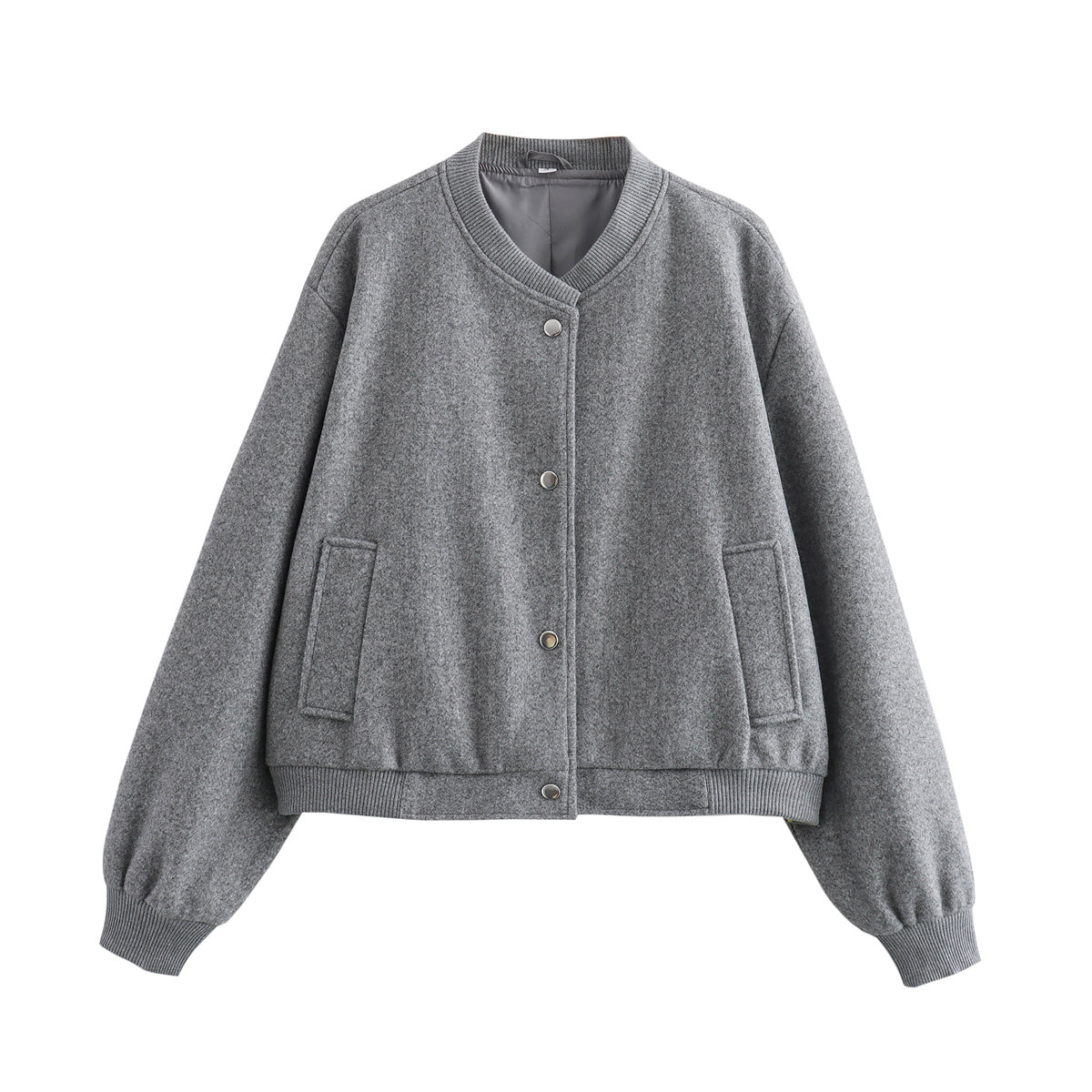 Women's short soft textured woolen jacket Coat