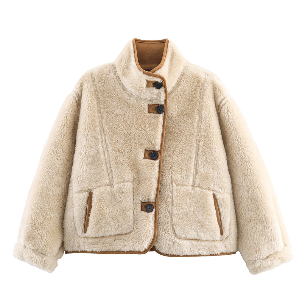 Women's double-sided wear fleece warm jacket Coat