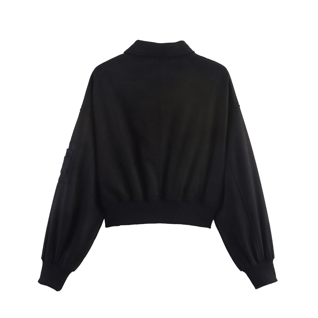 Women's new fashion short suede texture flight jacket Coat