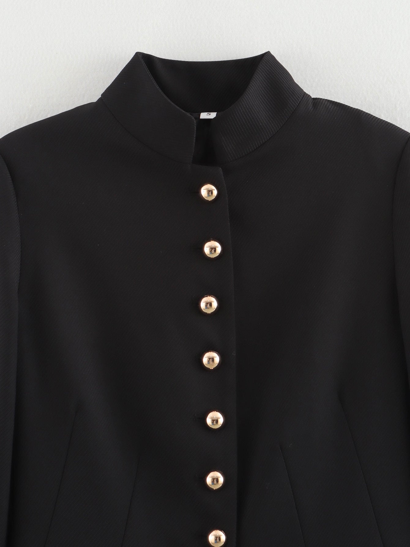 Women's slim single breasted stand collar Blazer Coat