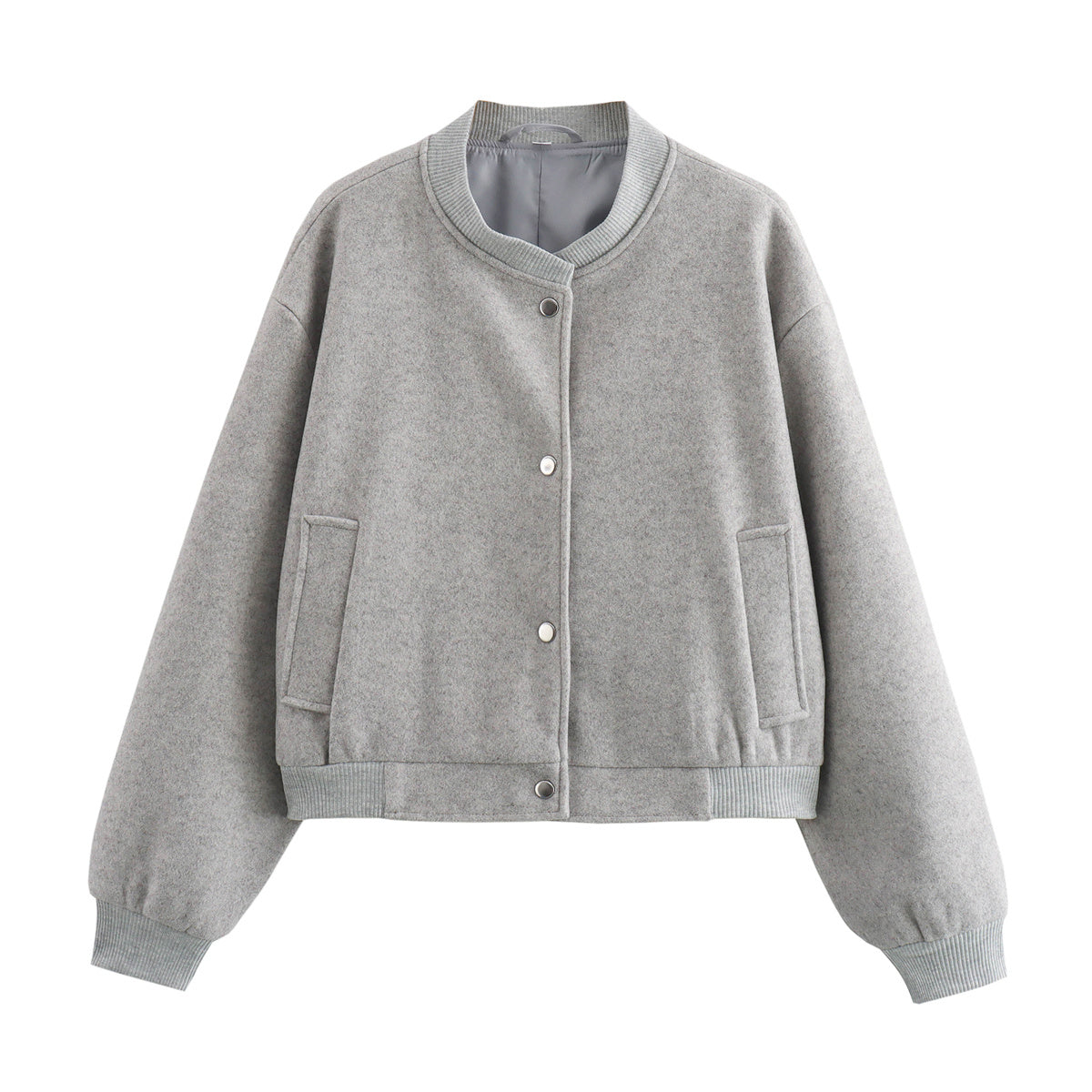 Women's short soft textured woolen jacket Coat