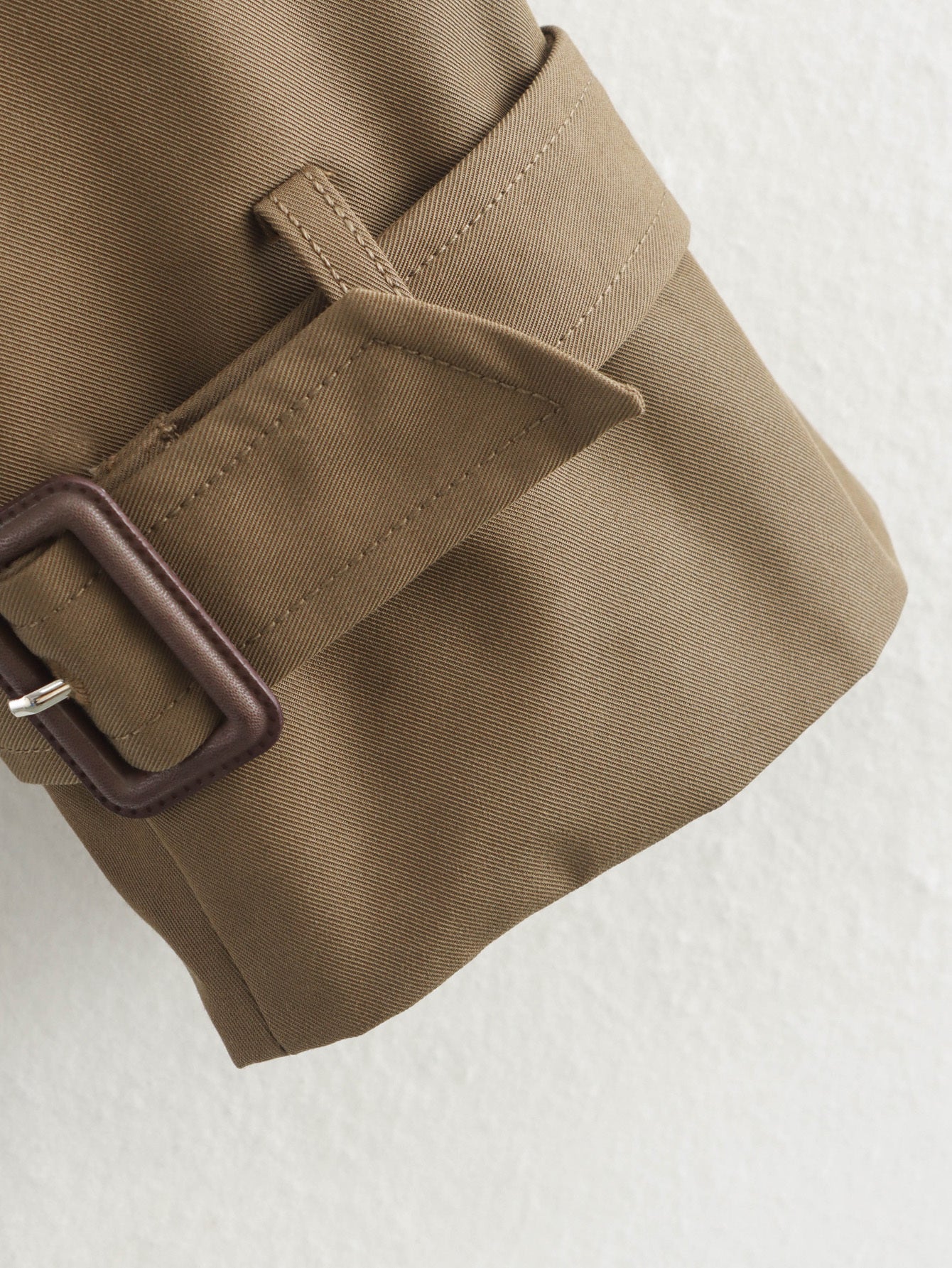 Women's New Fashion Short Double breasted Lapel Windbreaker Coat