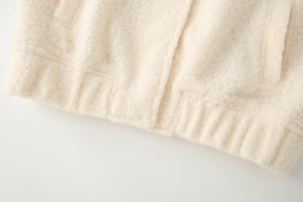 Women's loose Lapel casual woolen blend coat