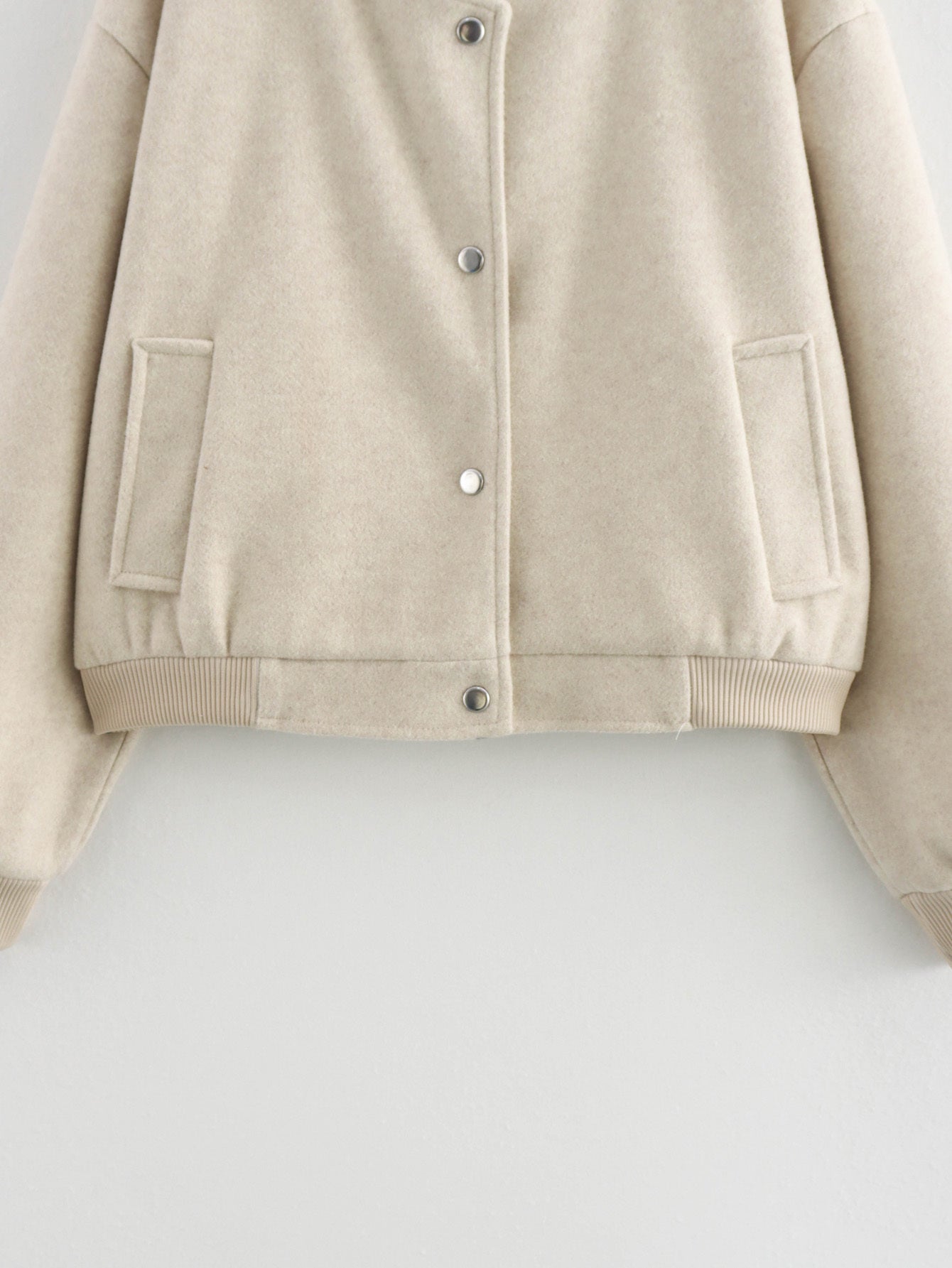 Women's short soft textured woolen jacket Coat
