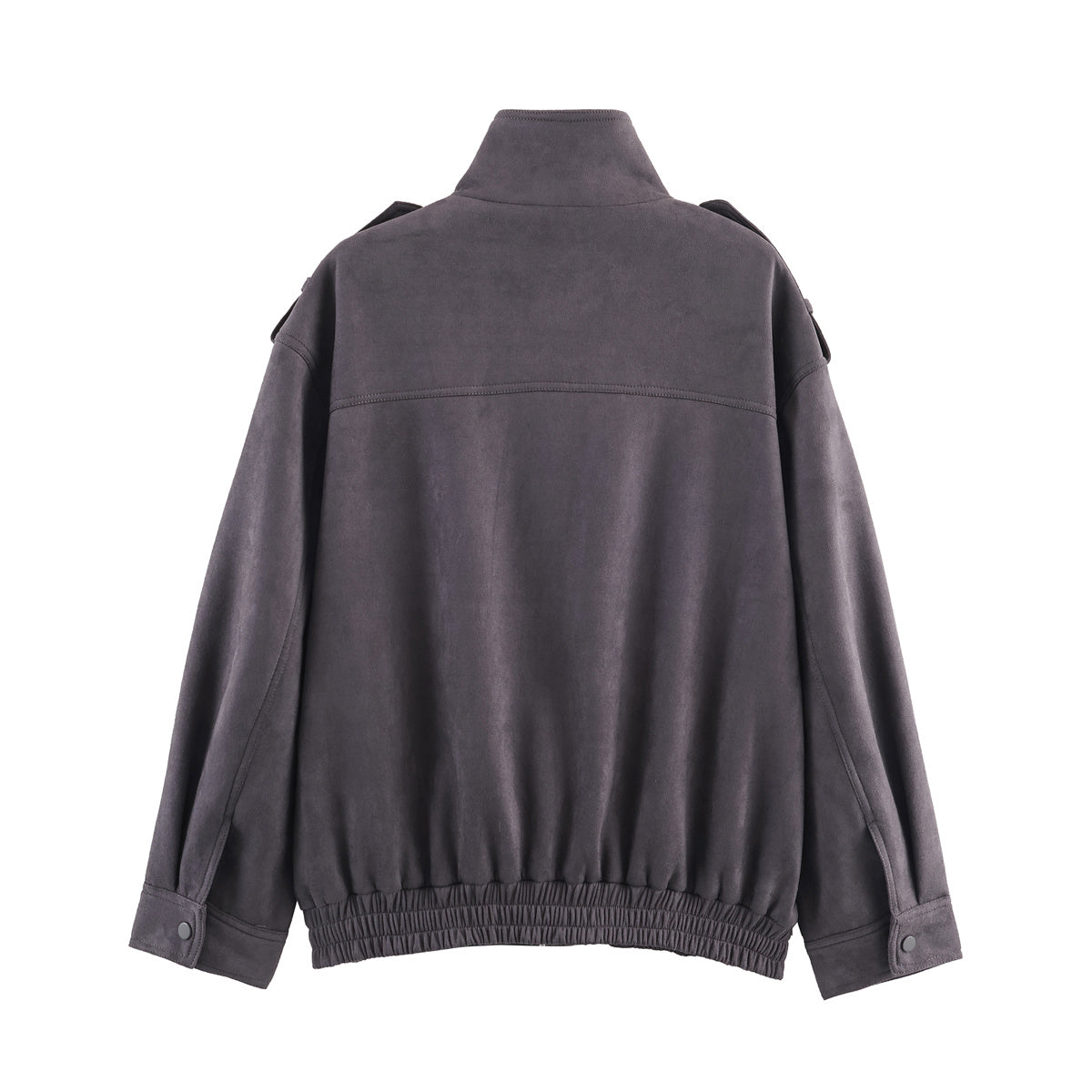 Women's new fashion suede loose stand collar jacket Coat