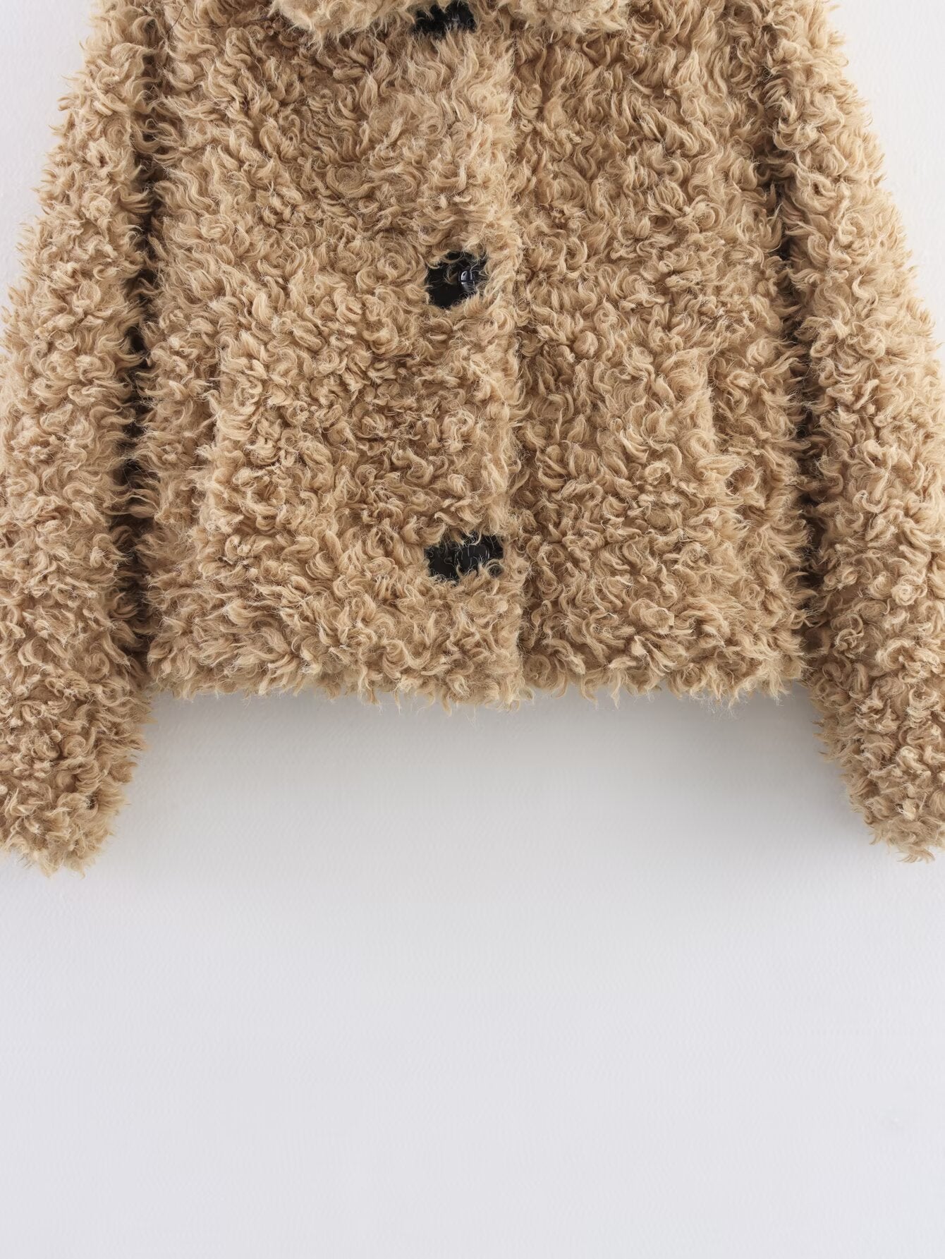 Women's 2025 new fashion faux fur effect short lapel Coat