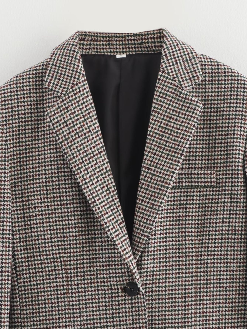 Women's casual single breasted checkered Blazer Coat